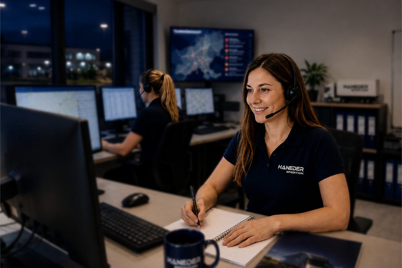 Nina am Arbeitsplatz des Control Towers